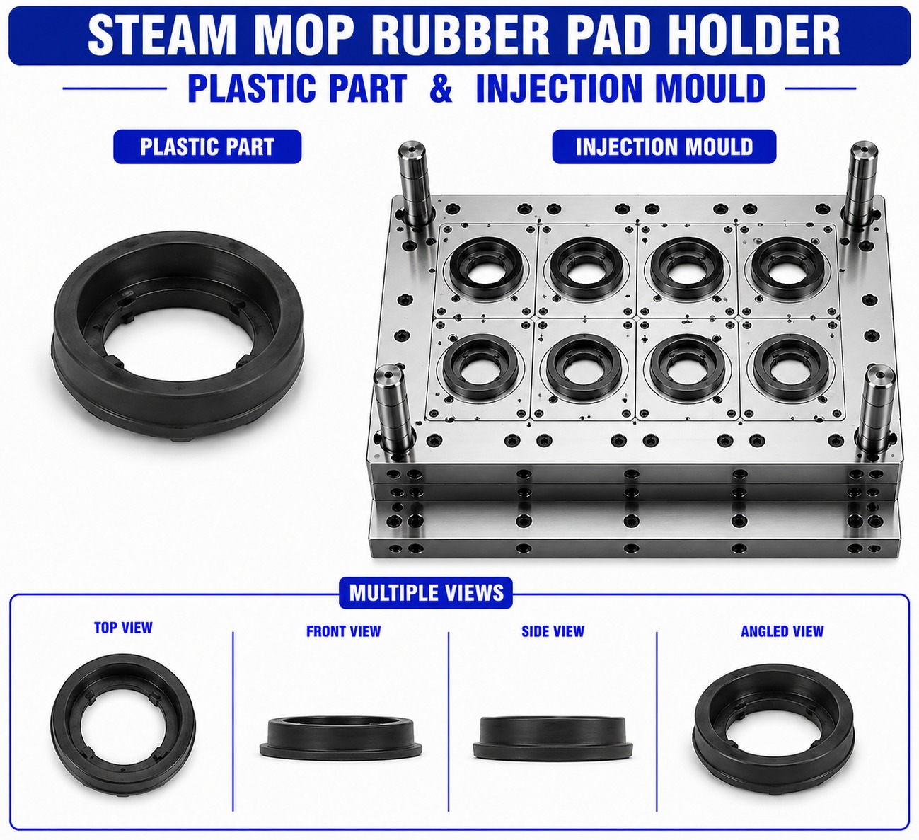 Steam Mop Plastic Rubber Pad Holder Mould and Moulding Service